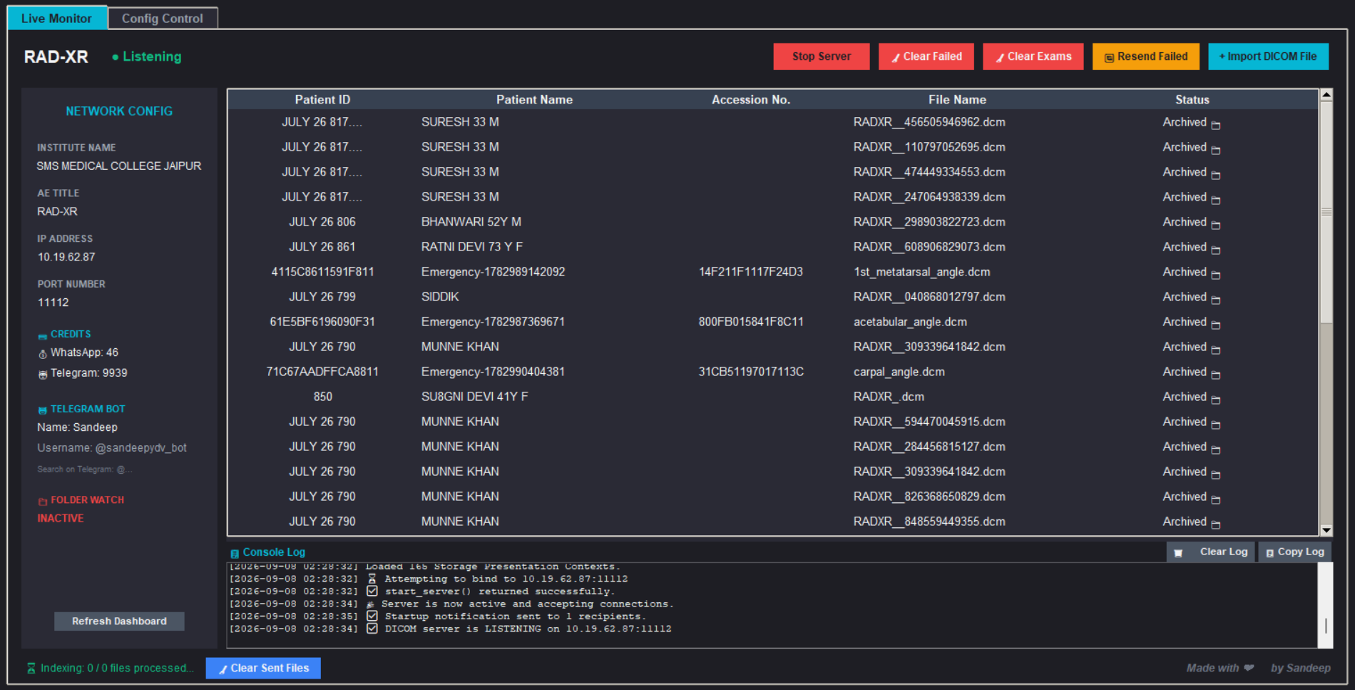 RAD-XR DICOM PACS and radiology workflow software interface